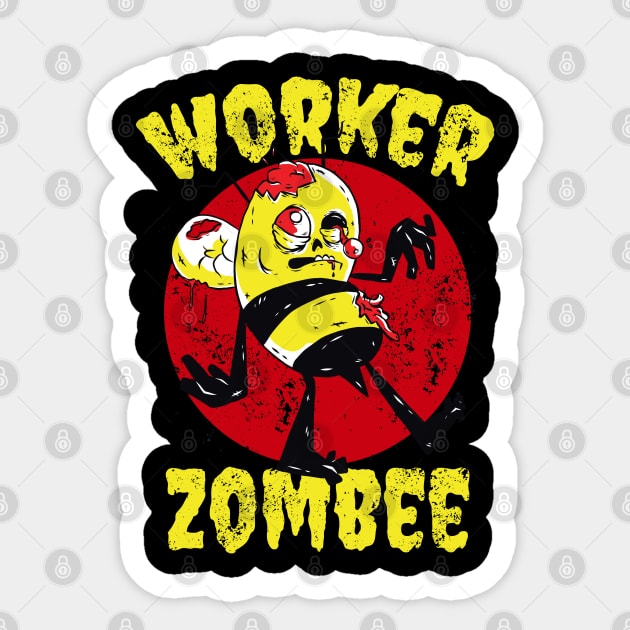 Worker Zombee Sticker by Emmi Fox Designs